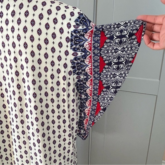 NWT One World Live and Let Live Women’s XXL Short Sleeve Tunic Top Boho Hippie - Picture 6 of 10